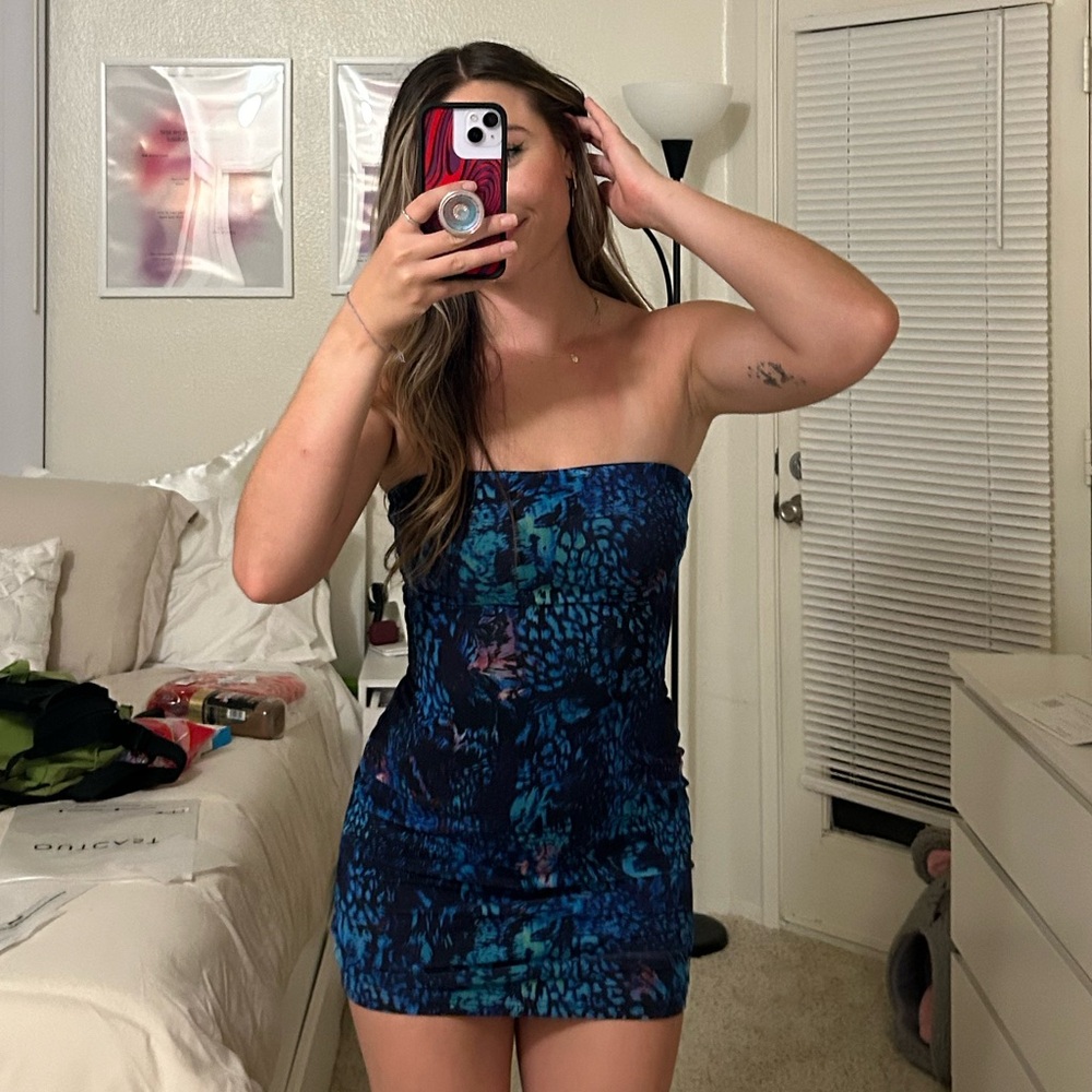 Outcast Tube Top Dress - Animal